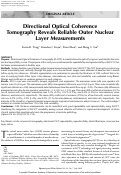 Cover page: Directional Optical Coherence Tomography Reveals Reliable Outer Nuclear Layer Measurements