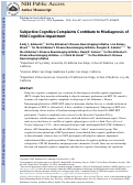 Cover page: Subjective Cognitive Complaints Contribute to Misdiagnosis of Mild Cognitive Impairment