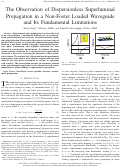 Cover page: The Observation of Dispersionless Superluminal Propagation in a Non-Foster Loaded Waveguide and Its Fundamental Limitations