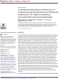 Cover page: A developmental analysis of dimensions of empathy during early adolescence: Behavioral empathy but not cognitive empathy is associated with lower psychopathology.