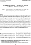 Cover page: Bartonella spp. Exposure in Northern and Southern Sea Otters in Alaska and California