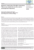 Cover page: Distance mentoring of health researchers: Three case studies across the career-development trajectory