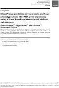 Cover page: MicroPheno: predicting environments and host phenotypes from 16S rRNA gene sequencing using a k-mer based representation of shallow sub-samples