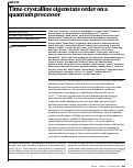 Cover page: Time-crystalline eigenstate order on a quantum processor