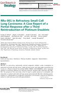 Cover page: RRx-001 in Refractory Small-Cell Lung Carcinoma: A Case Report of a Partial Response after a Third Reintroduction of Platinum Doublets