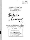 Cover page: ANGULAR DISTRIBUTIONS OF CHARGED PARTICLES FROM 31-Mev PROTONS ON CARBON