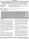 Cover page: Ventricular Fibrillation Cardiac Arrest in Young Female from Diffuse Left Anterior Descending Coronary Vasospasm