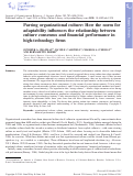 Cover page: Parsing organizational culture: How the norm for adaptability influences the relationship between culture consensus and financial performance in high‐technology firms