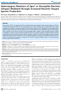 Cover page: Heterozygous Mutation of Opa1 in Drosophila Shortens Lifespan Mediated through Increased Reactive Oxygen Species Production