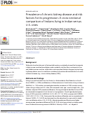 Cover page: Prevalence of chronic kidney disease and risk factors for its progression: A cross-sectional comparison of Indians living in Indian versus U.S. cities