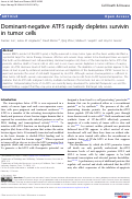 Cover page: Dominant-negative ATF5 rapidly depletes survivin in tumor cells