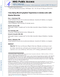 Cover page: Classifying Mood Symptom Trajectories in Adolescents With Bipolar Disorder.