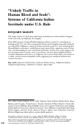 Cover page: “Unholy Traffic in Human Blood and Souls”Systems of California Indian Servitude under U.S. Rule