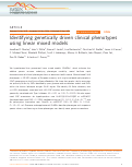 Cover page: Identifying genetically driven clinical phenotypes using linear mixed models