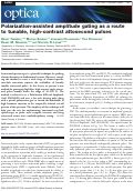 Cover page: Polarization-assisted amplitude gating as a route to tunable, high-contrast attosecond pulses