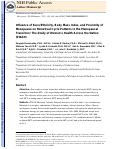 Cover page: Influence of race/ethnicity, body mass index, and proximity of menopause on menstrual cycle patterns in the menopausal transition