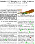 Cover page: Optimized GPU Implementation of Grid Refinement in Lattice Boltzmann Method