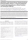 Cover page: Etiology of the Protein-Energy Wasting Syndrome in Chronic Kidney Disease: A Consensus Statement From the International Society of Renal Nutrition and Metabolism (ISRNM)