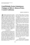 Cover page: Early/Middle Period Subsistence Changes at SBA-1, Rincon Point, California