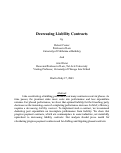 Cover page: Decreasing  Liability Contracts