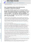 Cover page: Part I: A Quantitative Study of Social Risk Screening Acceptability in Patients and Caregivers