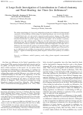 Cover page: A Large-Scale Investigation of Lateralization in Cortical Anatomy and Word Reading: Are There Sex Differences?