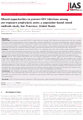 Cover page: Missed opportunities to prevent HIV infections among pre‐exposure prophylaxis users: a population‐based mixed methods study, San Francisco, United States