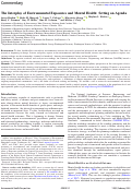 Cover page: The Interplay of Environmental Exposures and Mental Health: Setting an Agenda