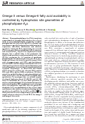 Cover page: Omega-3 versus Omega-6 fatty acid availability is controlled by hydrophobic site geometries of phospholipase A2s