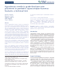 Cover page: Hypodermic needle to guide Kirschner-wire placement in paediatric supracondylar humerus fractures: A technical trick