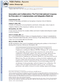 Cover page: Innovation and Collaboration: The First International Congress for Educators in Complementary and Integrative Medicine