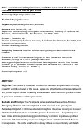 Cover page of A normative model of peer review: qualitative assessment of manuscript  reviewers’ attitudes towards peer review