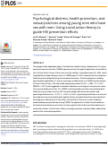 Cover page: Psychological distress, health protection, and sexual practices among young men who have sex with men: Using social action theory to guide HIV prevention efforts