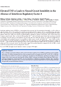 Cover page: Elevated TNF-α Leads to Neural Circuit Instability in the Absence of Interferon Regulatory Factor 8.