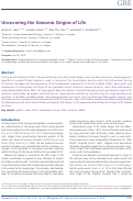 Cover page: Uncovering the Genomic Origins of Life