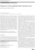 Cover page: Perspectives on the mesenchymal origin of metastatic cancer