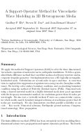 Cover page: A support-operator method for viscoelastic wave modelling in 3-D heterogeneous media