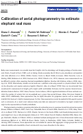 Cover page: Calibration of aerial photogrammetry to estimate elephant seal mass