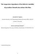 Cover page: Temperature dependence of the dielectric tunability of pyrochlore bismuth zinc niobate thin films