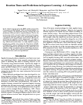 Cover page: Reaction Times and Predictions in Sequence Learning: A Comparison