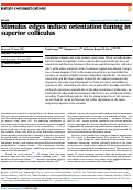 Cover page: Stimulus edges induce orientation tuning in superior colliculus.