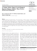 Cover page: A Unique Safety Signal: Social-Support Figures Enhance Rather Than Protect From Fear Extinction