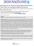 Cover page: Development of a Head and Neck Regional Anesthesia Task Trainer for Emergency Medicine Learners