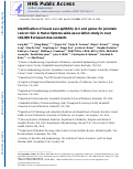 Cover page: Identification of Novel Susceptibility Loci and Genes for Prostate Cancer Risk: A Transcriptome-Wide Association Study in Over 140,000 European Descendants