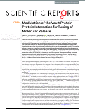 Cover page: Modulation of the Vault Protein-Protein Interaction for Tuning of Molecular Release