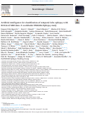 Cover page: Artificial intelligence for classification of temporal lobe epilepsy with ROI-level MRI data: A worldwide ENIGMA-Epilepsy study