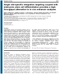 Cover page: Single site-specific integration targeting coupled with embryonic stem cell differentiation provides a high-throughput alternative to in vivo enhancer analyses