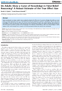 Cover page: Do Adults Show a Curse of Knowledge in False-Belief Reasoning? A Robust Estimate of the True Effect Size