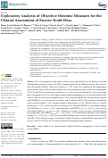 Cover page: Exploratory Analysis of Objective Outcome Measures for the Clinical Assessment of Erosive Tooth Wear.