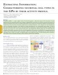 Cover page: Extracting Information: Characterizing neuronal cell types in the GPh by their activity profile.